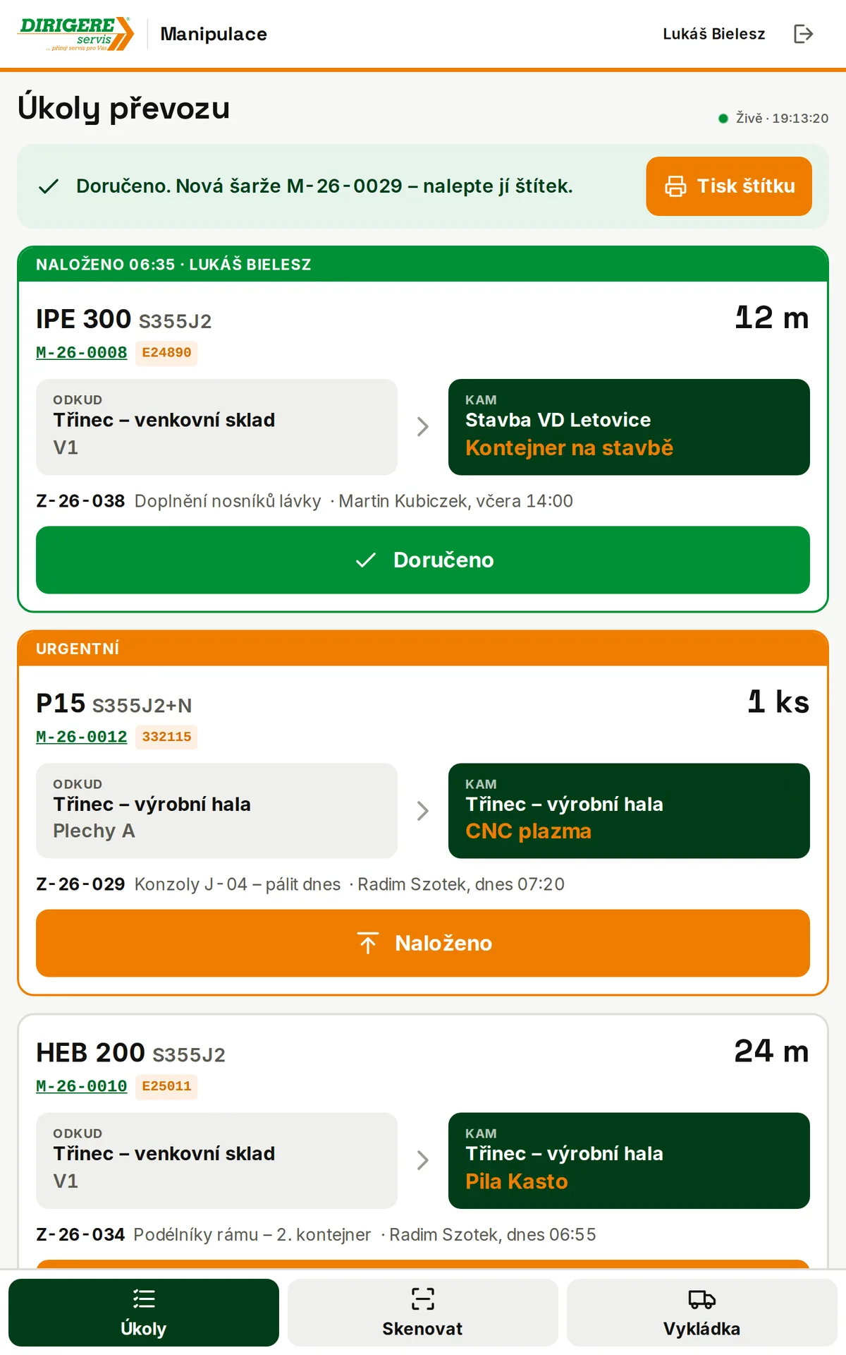 Po Doručeno – nová šarže a tisk štítku